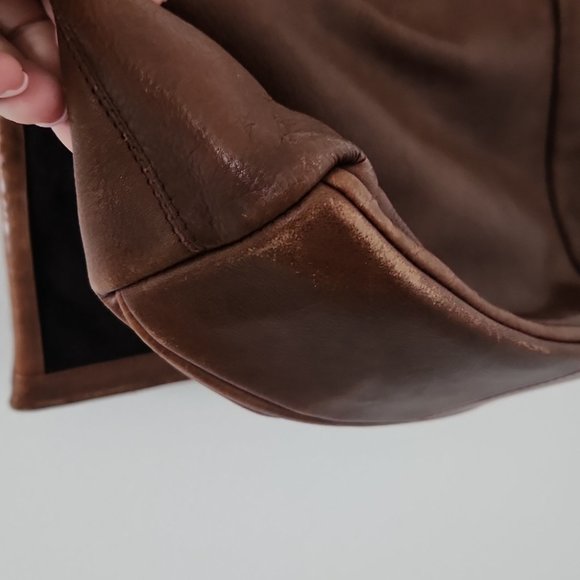 GIANNI CONTI | Leather shoulder bag cognac brown - Picture 6 of 8